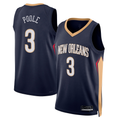 harde NO.Pelicans #3 Jordan Poole Navy Swingman Stitched Jerseys- Icon Edition
