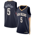 harde NO.Pelicans #5 Dejounte Murray Navy 2024 Offseason Addition Swingman Stitched Jerseys