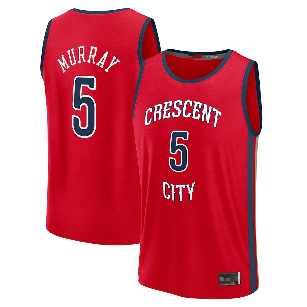 harde NO.Pelicans #5 Dejounte Murray Red Fast Break Replica Player Stitched Jerseys- Statement Edition