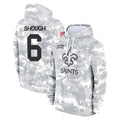 harde NO.Saints #6 Tyler Shough Player Arctic Camo Salute to Service Pullover Hoodies Limited Game Stitched Jerseys