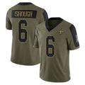harde NO.Saints #6 Tyler Shough Player Olive Salute To Service Limited Game Stitched Jerseys