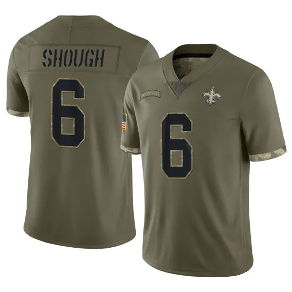 harde NO.Saints #6 Tyler Shough Player Olive Salute To Service Limited Stitched Jerseys