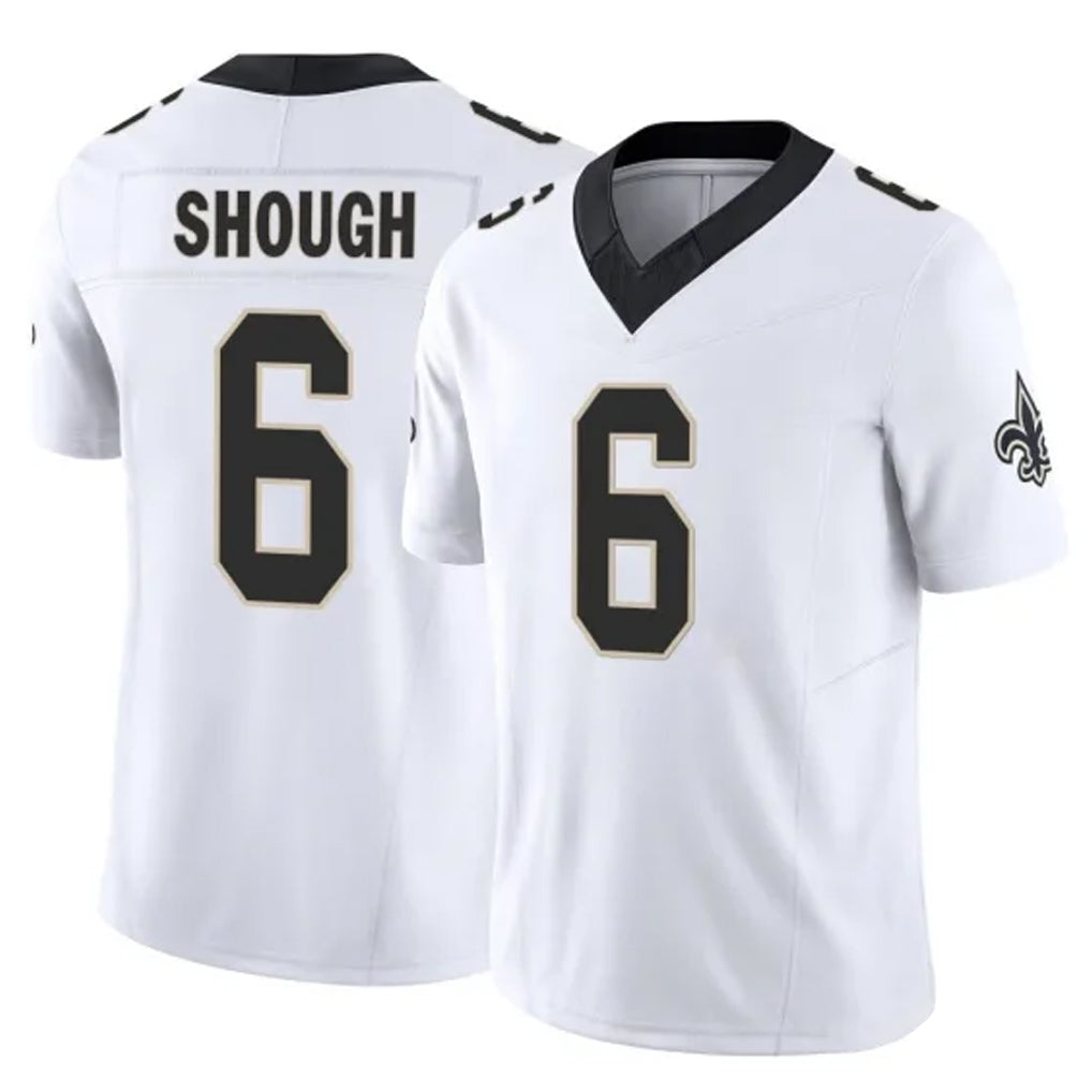 harde NO.Saints #6 Tyler Shough Player White Limited Vapor F.U.S.E. Home Game Stitched Jerseys