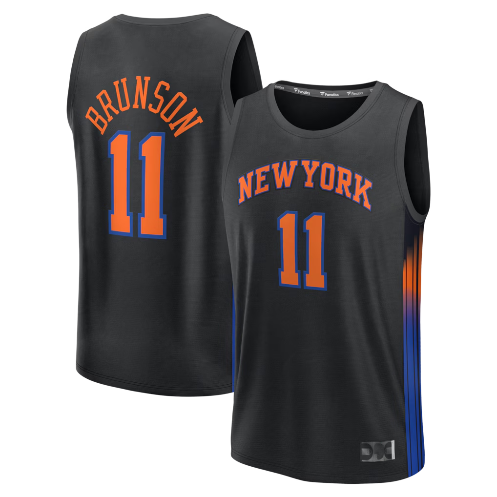 harde NY.Knicks #11 Jalen Brunson  Black Fast Break Jerseys - Statement Edition