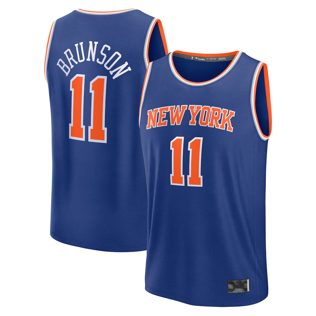 harde NY.Knicks #11 Jalen Brunson  Blue Fast Break Replica Player Jerseys - Icon Edition