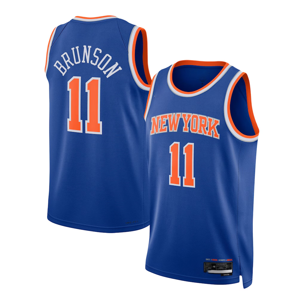 harde NY.Knicks #11 Jalen Brunson Blue Swingman Jerseys - Icon Edition