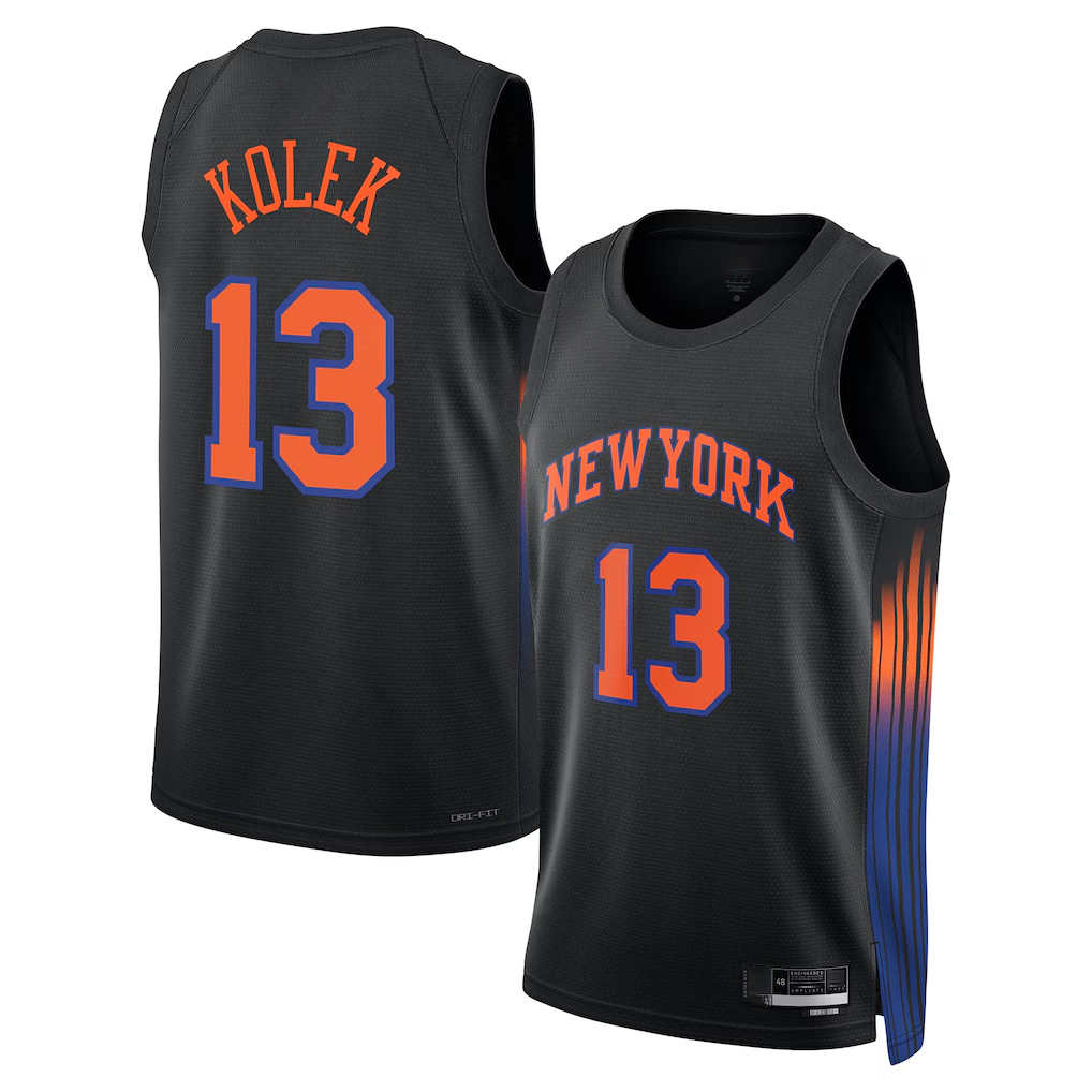 harde NY.Knicks #13 Tyler Kolek Jordan Brand Black Swingman Jerseys - Statement Edition