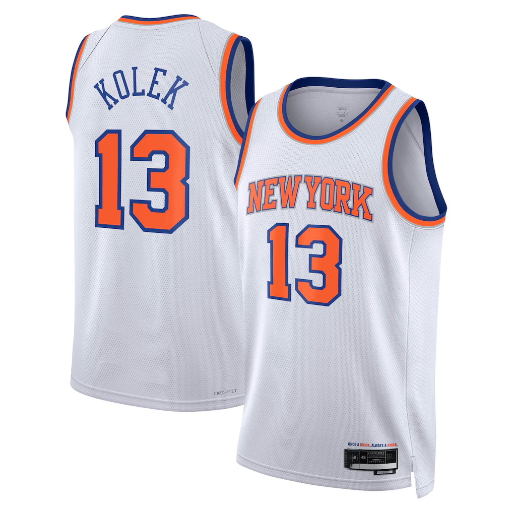 harde NY.Knicks #13 Tyler Kolek White Swingman Jerseys - Association Edition