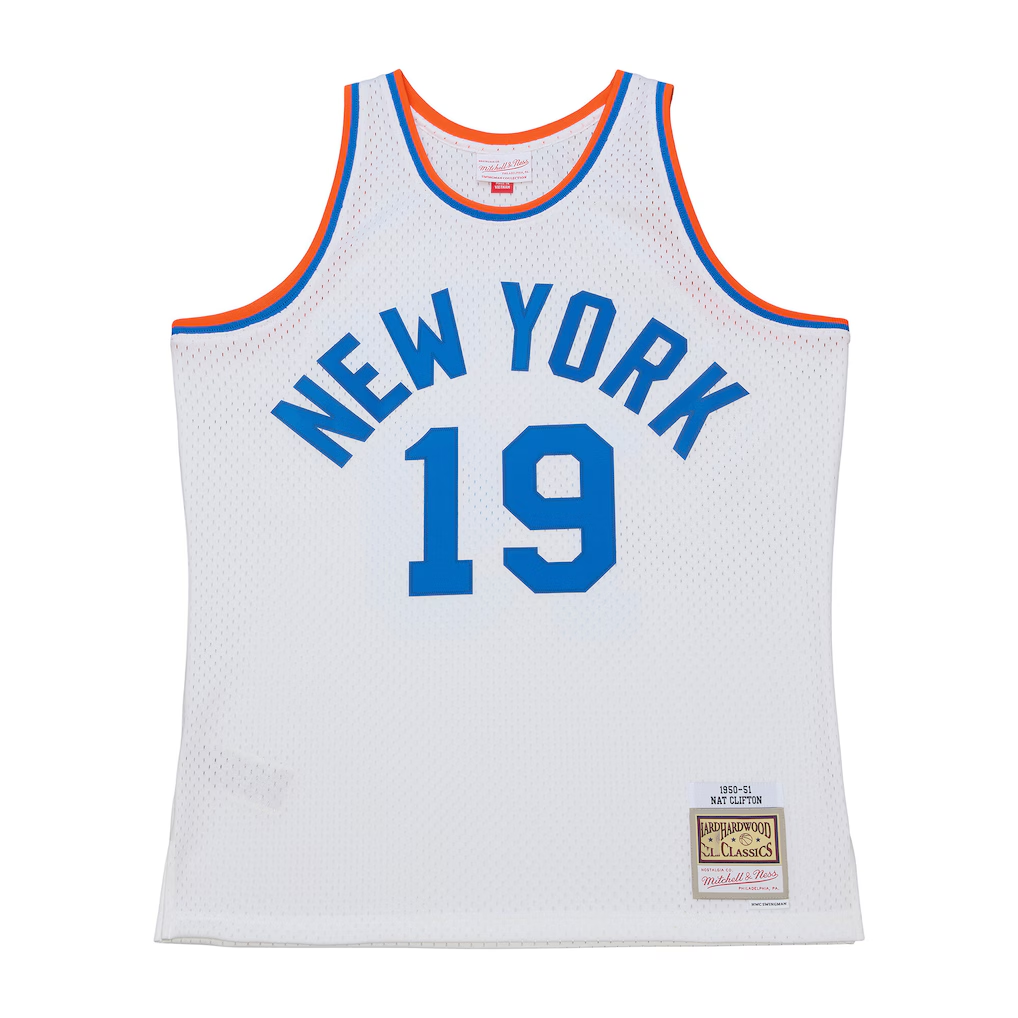 harde NY.Knicks #19 Nathaniel Clifton Mitchell & Ness White 1950-51 Pioneers Swingman Jerseys