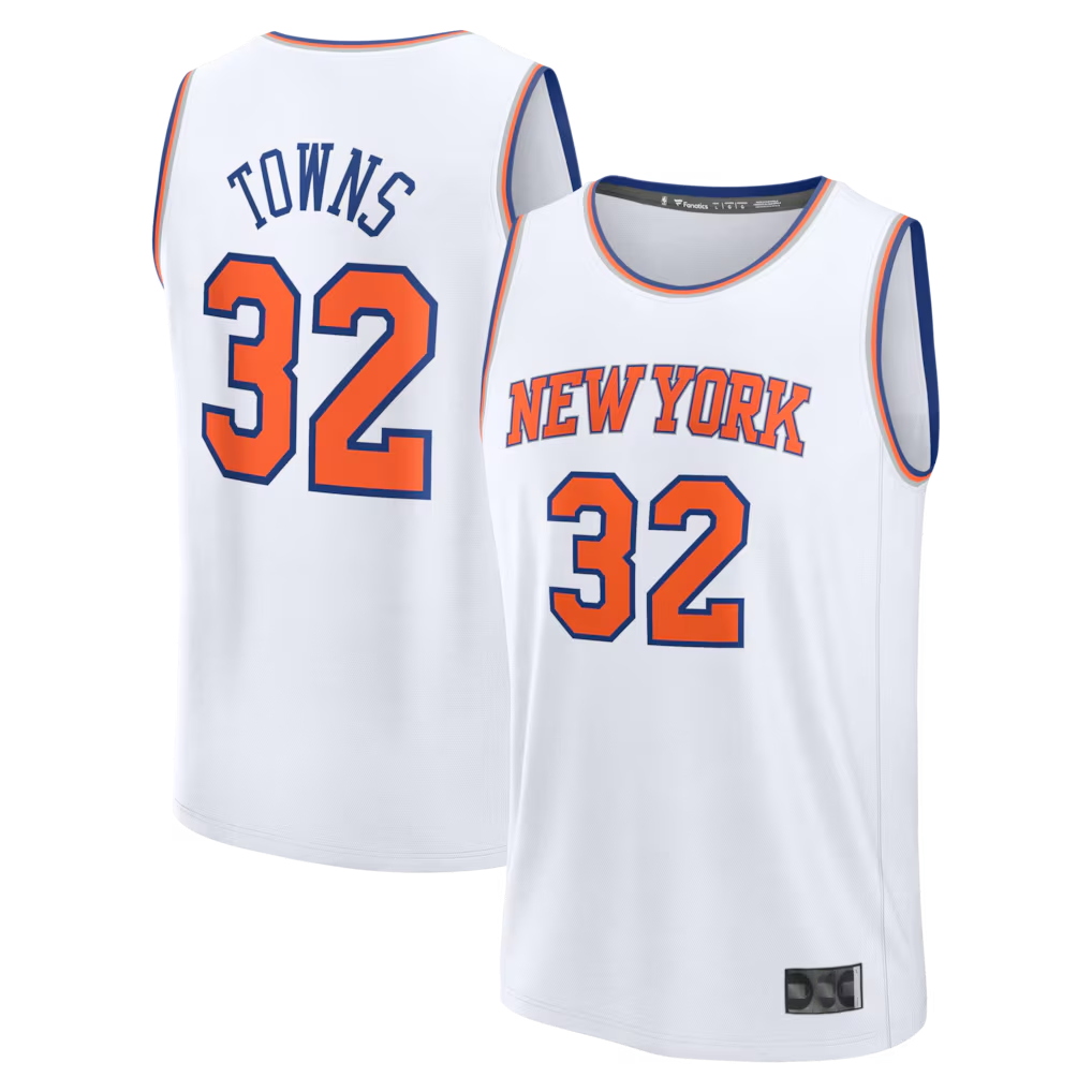 harde NY.Knicks #32 Karl-Anthony Towns  White Fast Break Replica Player Jerseys - Association Edition