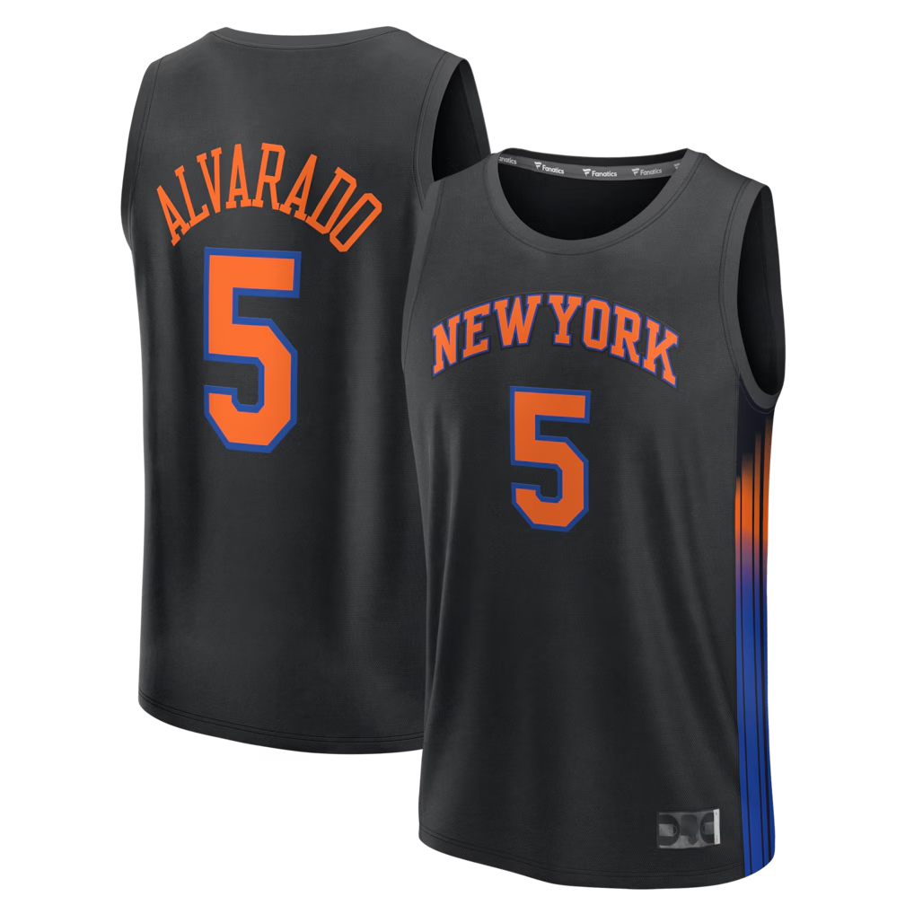 harde NY.Knicks #5 Jose Alvarado  Black Fast Break Replica Jerseys - Statement Edition