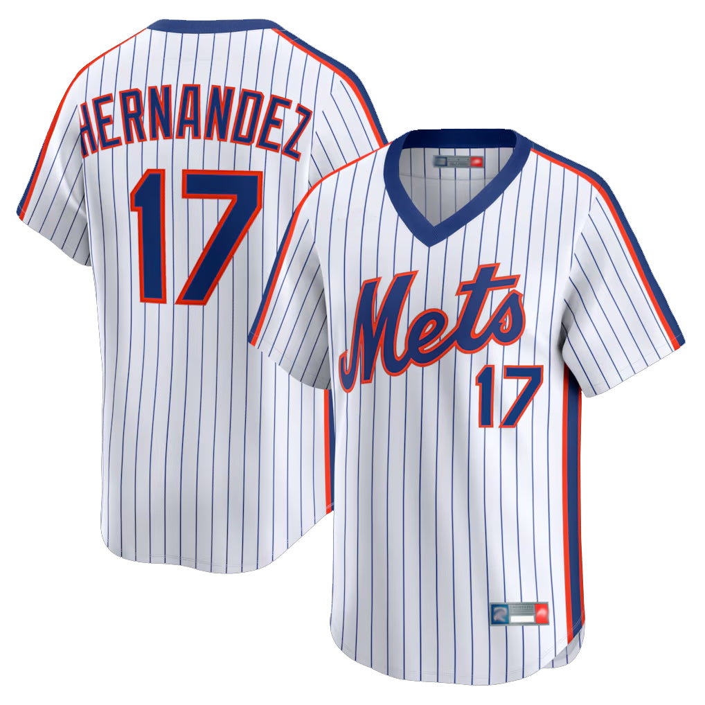 harde NY.Mets #17 Keith Hernandez Player White Cooperstown Collection T-shirt Game Stitched Jerseys