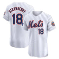 harde NY.Mets #18 Darryl Strawberry Player White Home Limited Elite Stitched Jerseys