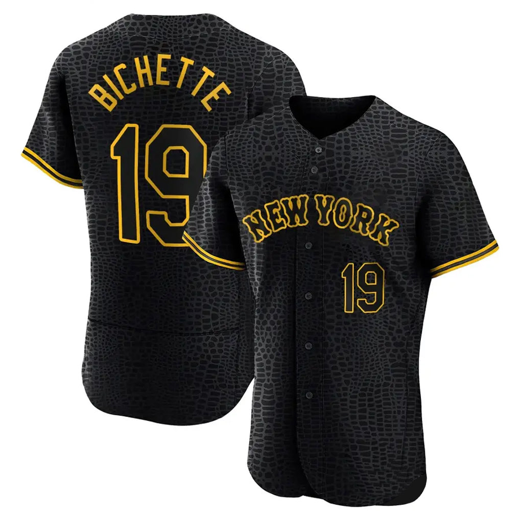 harde NY.Mets #19 Bo Bichette Player Black Snake Skin City Home Limited Elite Stitched Jerseys