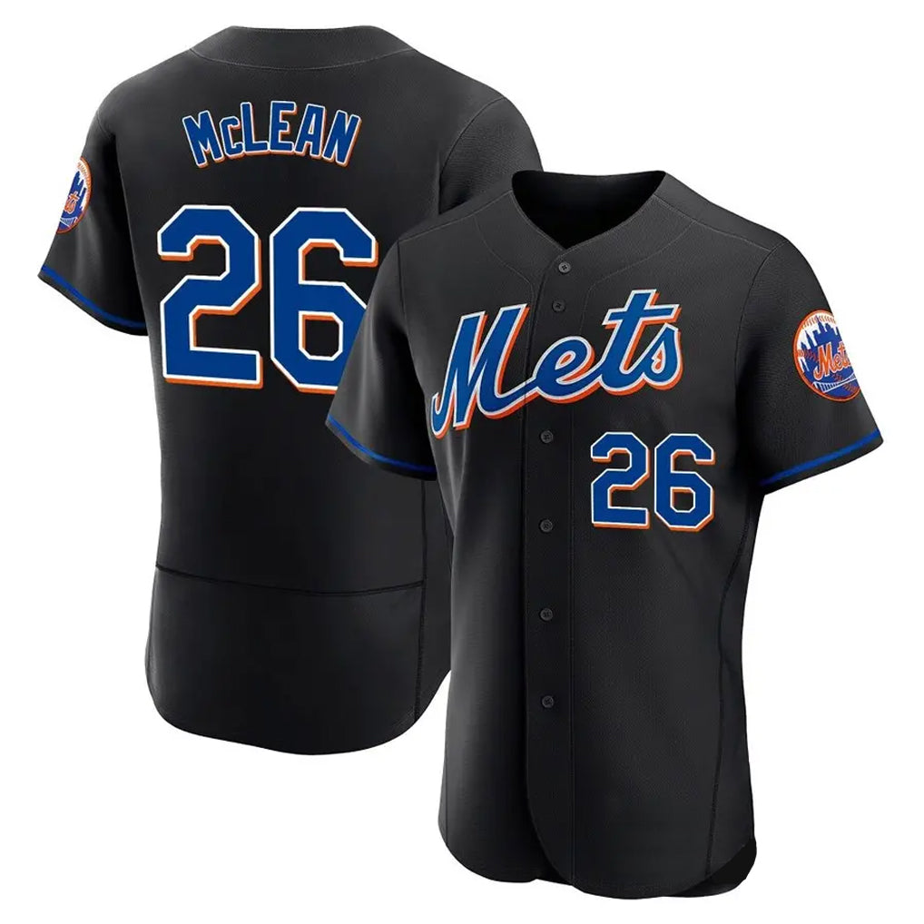 harde NY.Mets #26 Nolan McLean Player Black Replica Home Limited Elite Stitched Jerseys