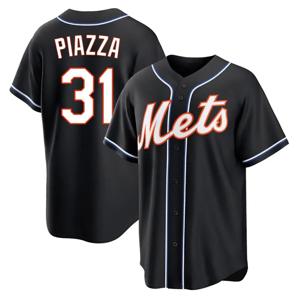 harde NY.Mets #31 Mike Piazza Player Black Fashion Out Game Stitched Jerseys