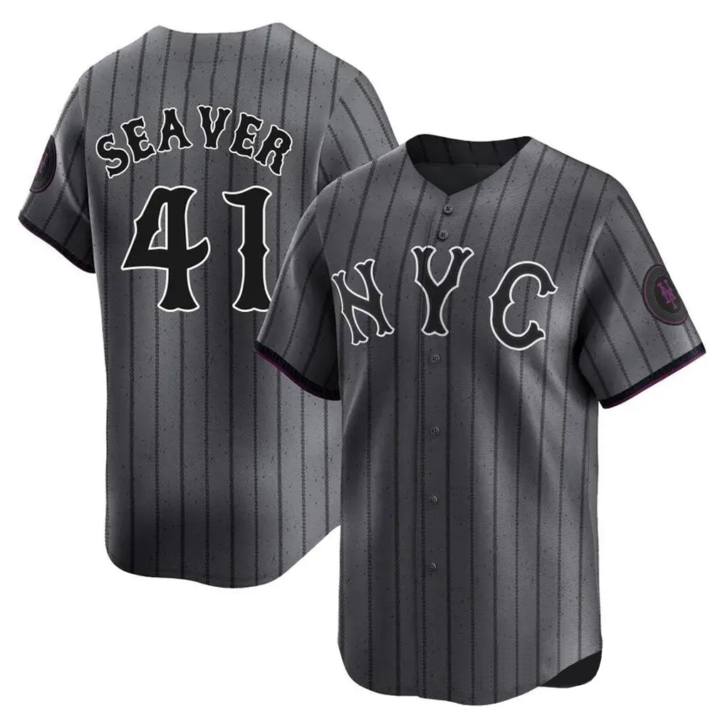 harde NY.Mets #41 Tom Seaver Player Gray City Connect Limited Stitched Jerseys