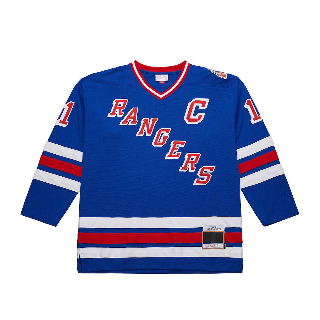 harde NY.Rangers Mark Messier Mitchell & Ness Blue Big & Tall 1993-94 Blue Line 2.0 Jerseys