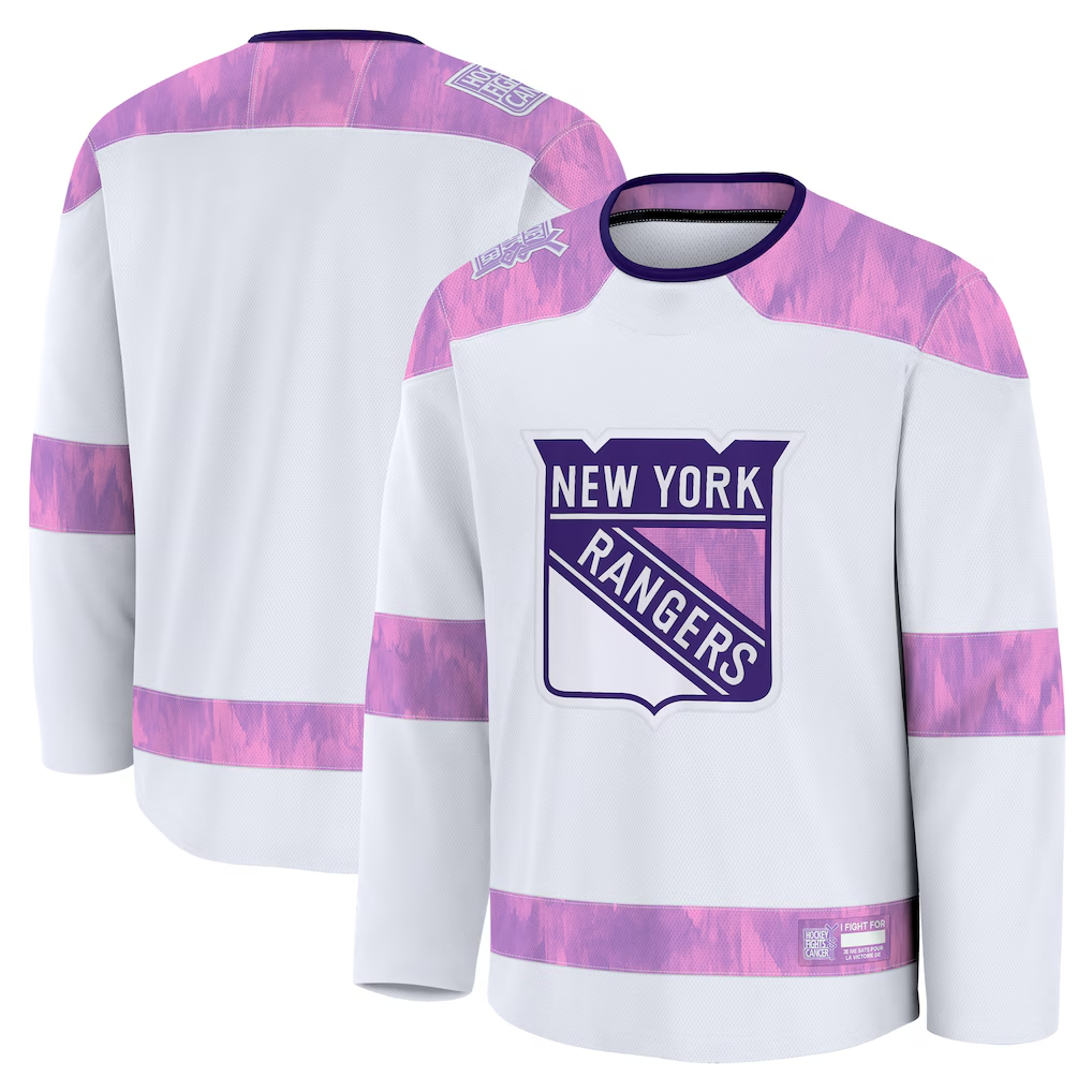 harde NY.Rangers White 2024 Hockey Fights Cancer Practice Jerseys