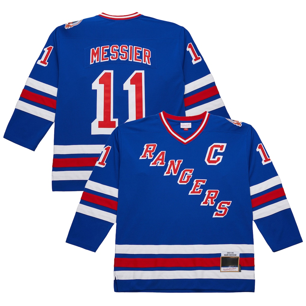 harde NY.Rangers #11 Mark Messier Royal 1993-94 Power Play Jerseys