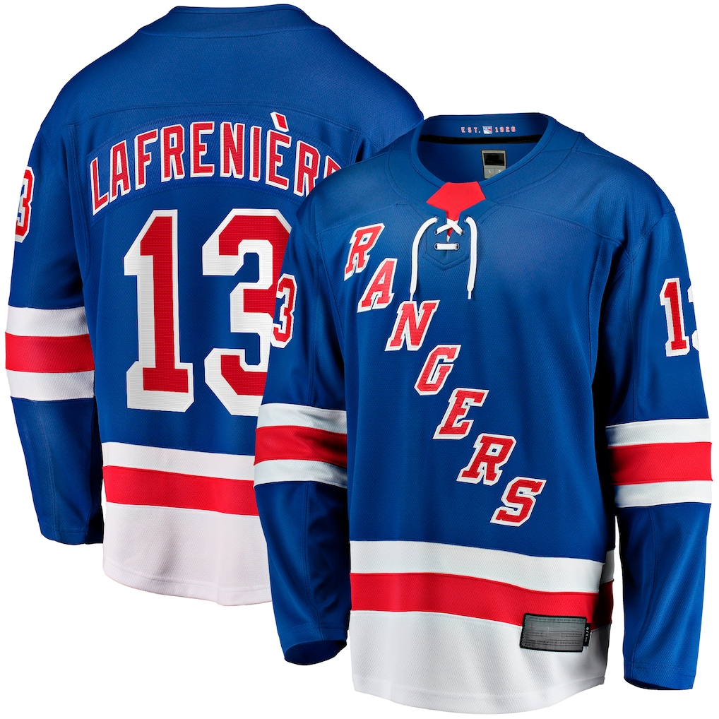 harde NY.Rangers #13 Alexis Lafreniere Blue Home Breakaway Jerseys