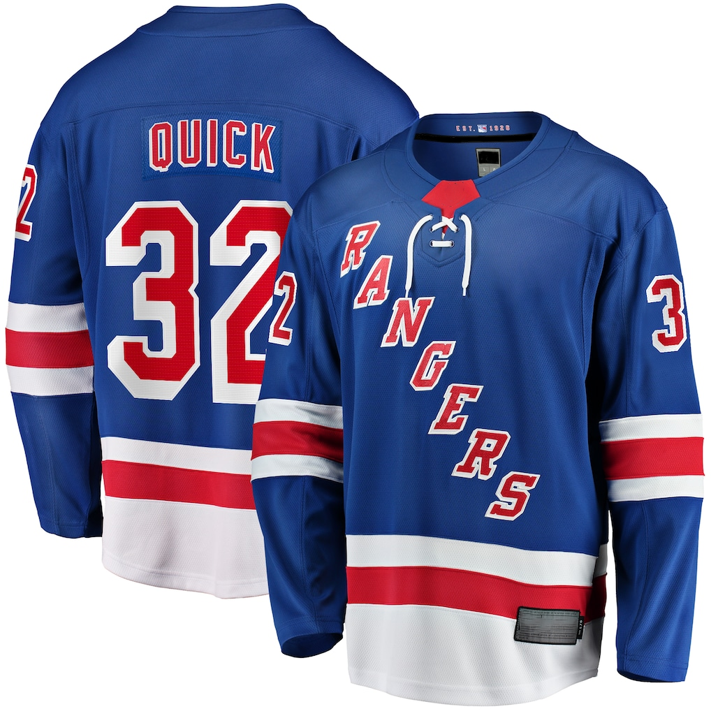 harde NY.Rangers #32 Jonathan Quick Blue Home Breakaway Jerseys
