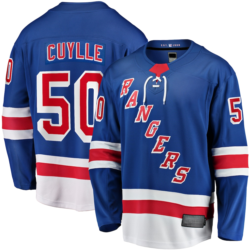 harde NY.Rangers #50 Will Cuylle Blue Home Premier Breakaway Player Jerseys