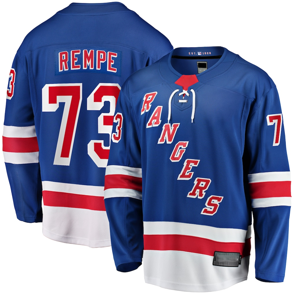 harde NY.Rangers #73 Matt Rempe Blue Home Breakaway Jerseys