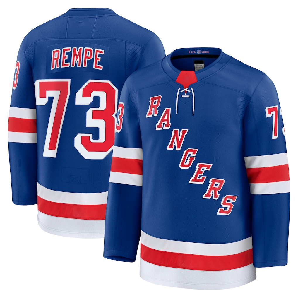 harde NY.Rangers #73 Matt Rempe Blue Home Premium Jerseys