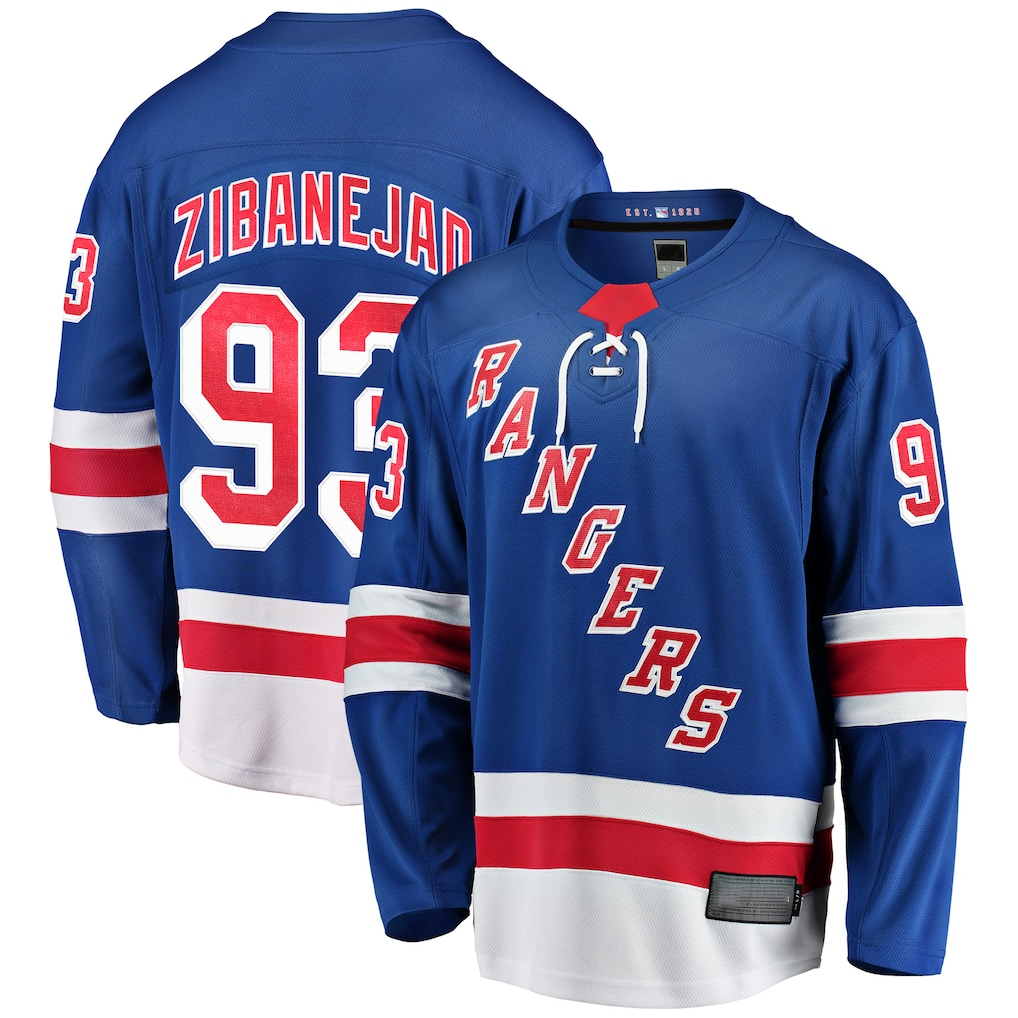 harde NY.Rangers #93 Mika Zibanejad Blue Home Breakaway Player Jerseys