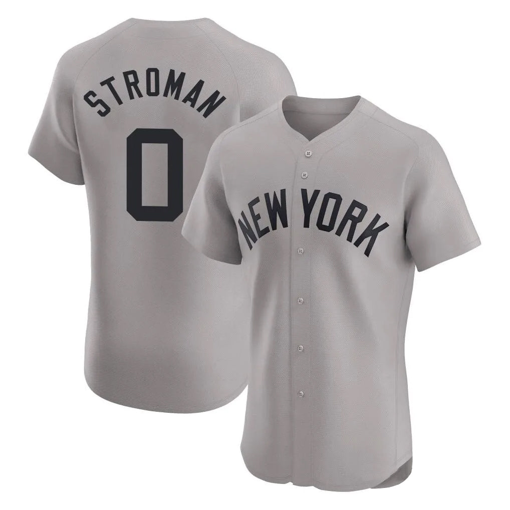 harde NY.Yankees #0 Marcus Stroman Player Gray Limited Elite Home Stitched Jerseys