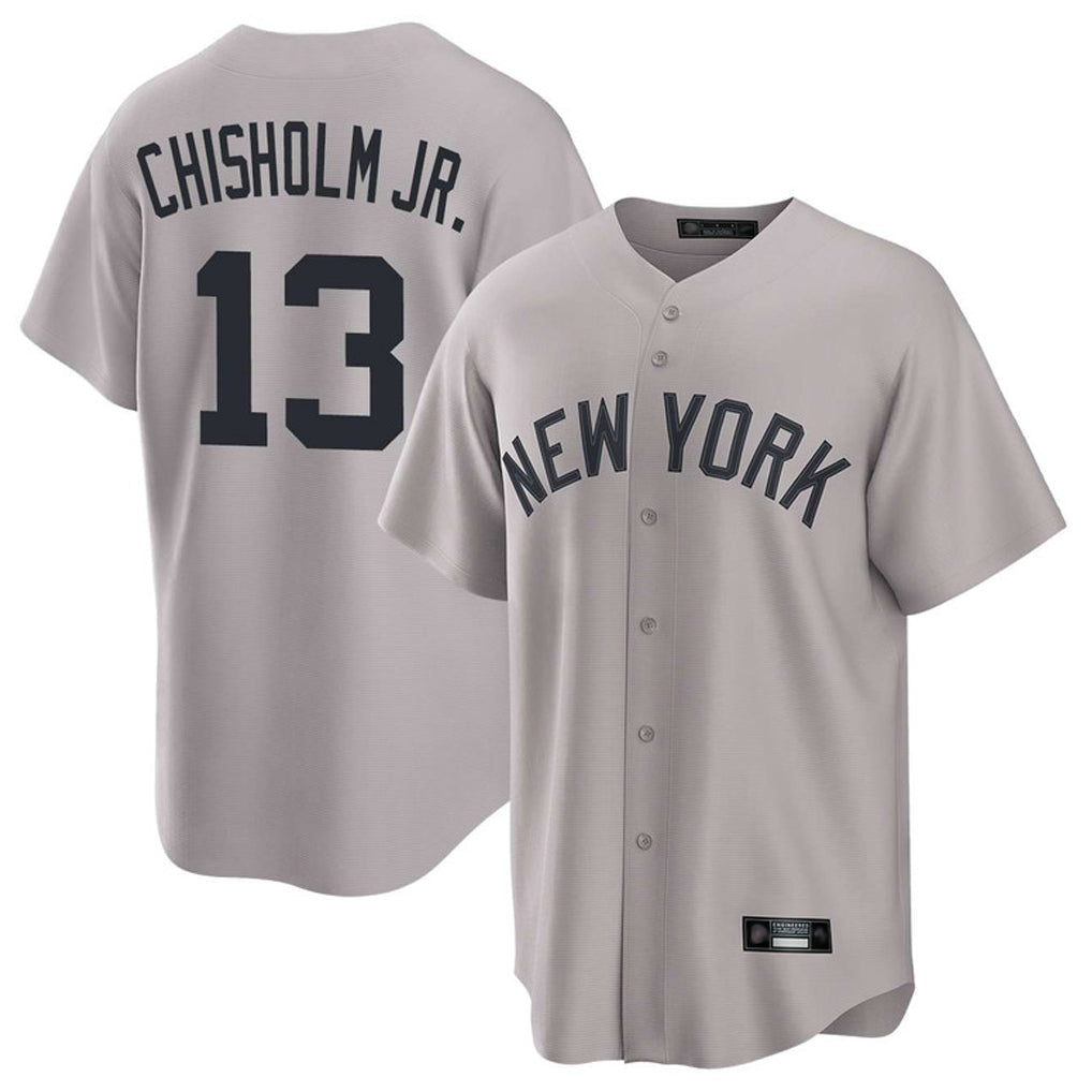 harde NY.Yankees #13 Jazz Chisholm Jr Player Gray Game Home Stitched Jerseys