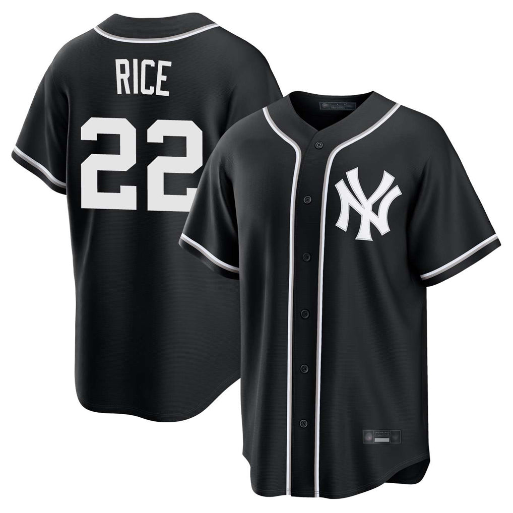 harde NY.Yankees #22 Ben Rice Player Black Out Game Home Stitched Jerseys