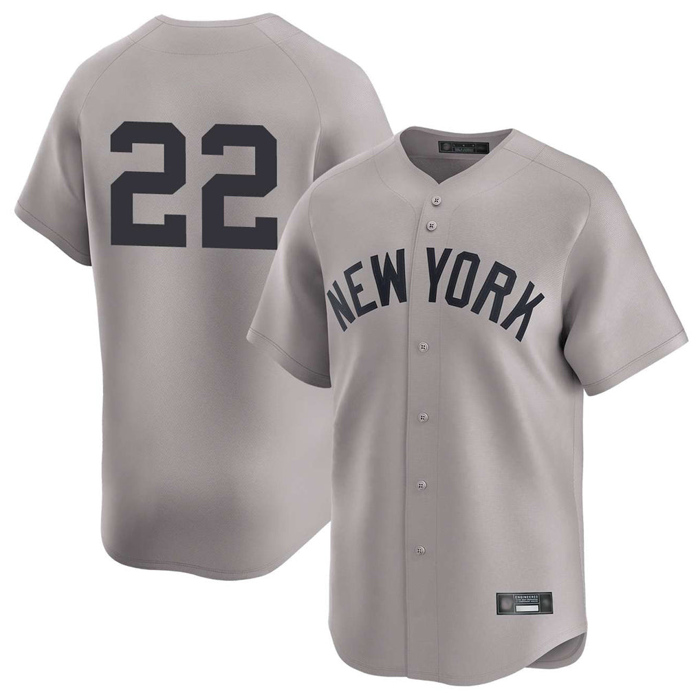 harde NY.Yankees #22 Ben Rice Player Gray Limited Stitched Jerseys