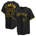 harde NY.Yankees #27 Giancarlo Stanton Player Black Snake Skin City Game Home Stitched Jerseys