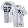 harde NY.Yankees #27 Giancarlo Stanton Player White Game Home Stitched Jerseys
