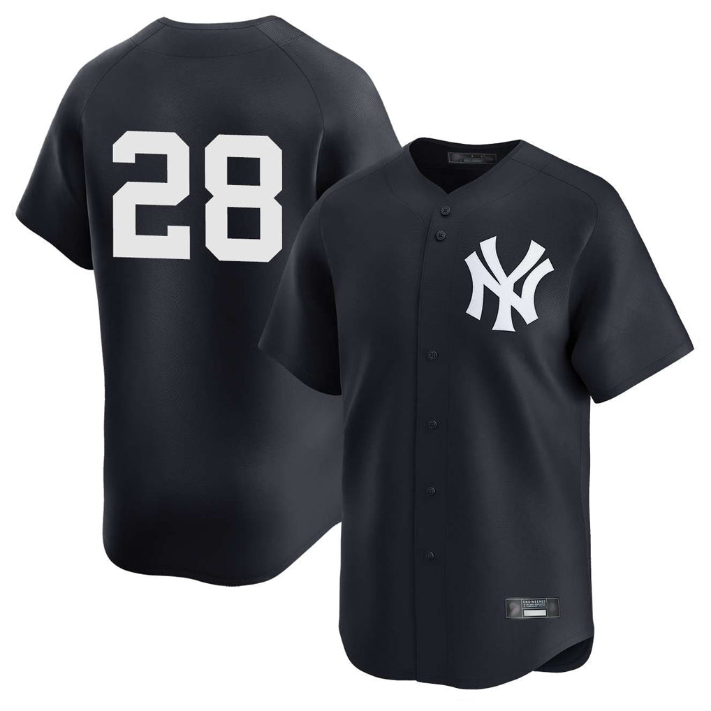 harde NY.Yankees #28 Austin Wells Player Navy Alternate Limited Stitched Jerseys