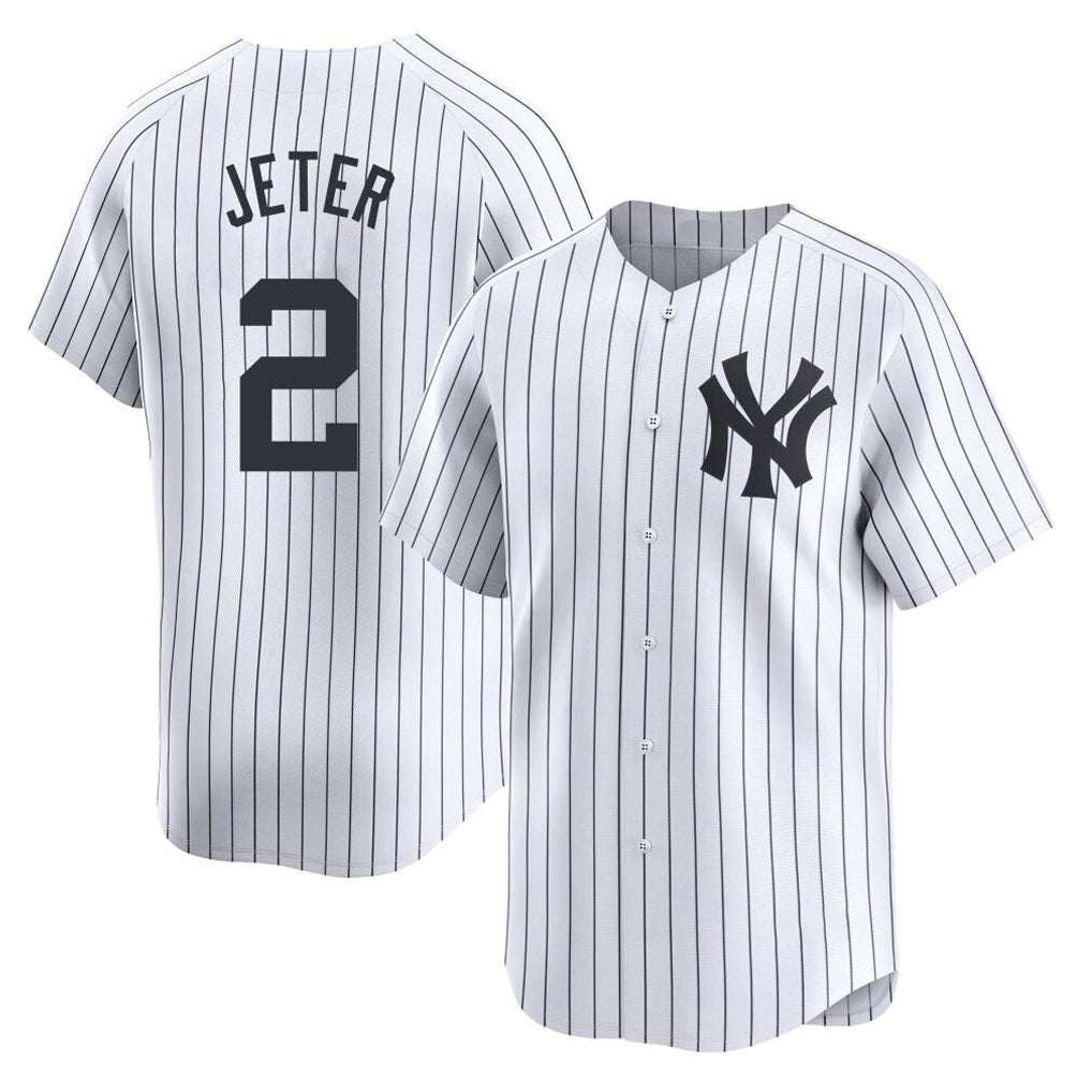 harde NY.Yankees #2 Derek Jeter Player White Limited Home Stitched Jerseys