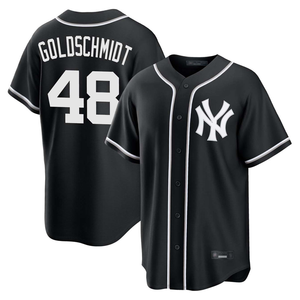 harde NY.Yankees #48 Paul Goldschmidt Player Black Out Game Home Stitched Jerseys