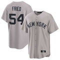 harde NY.Yankees #54 Max Fried Player Gray Game Home Stitched Jerseys