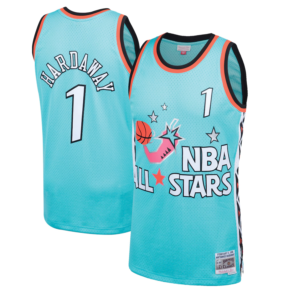 harde O.Magic 1996 All-Star Game #1 Penny Hardaway Mitchell & Ness Teal Hardwood Classics Swingman Jerseys