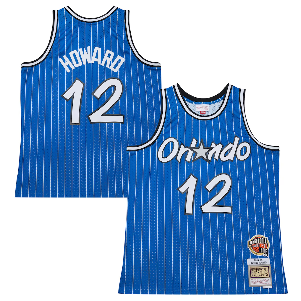 harde O.Magic #12 Dwight Howard Blue 200405 Hardwood Classics Hall of Fame Swingman Jerseys