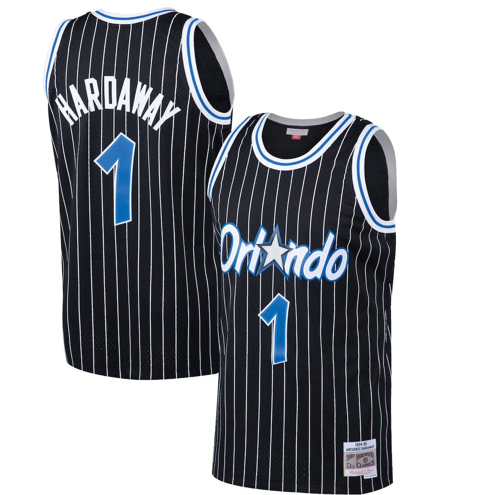 harde O.Magic #1 Penny Hardaway Mitchell & Ness Black Hardwood Classics Swingman Jerseys