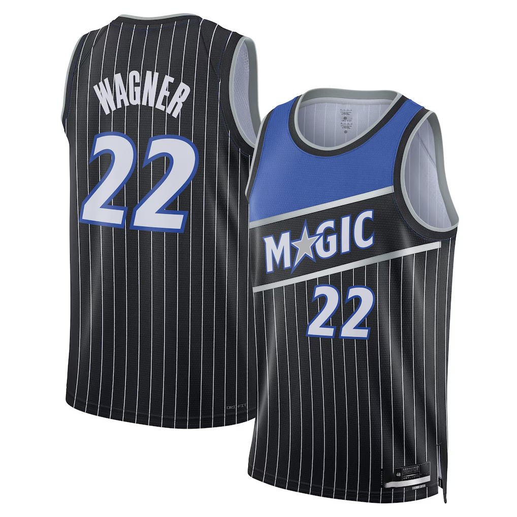 harde O.Magic #22 Franz Wagner Black Swingman Jerseys - Statement Edition