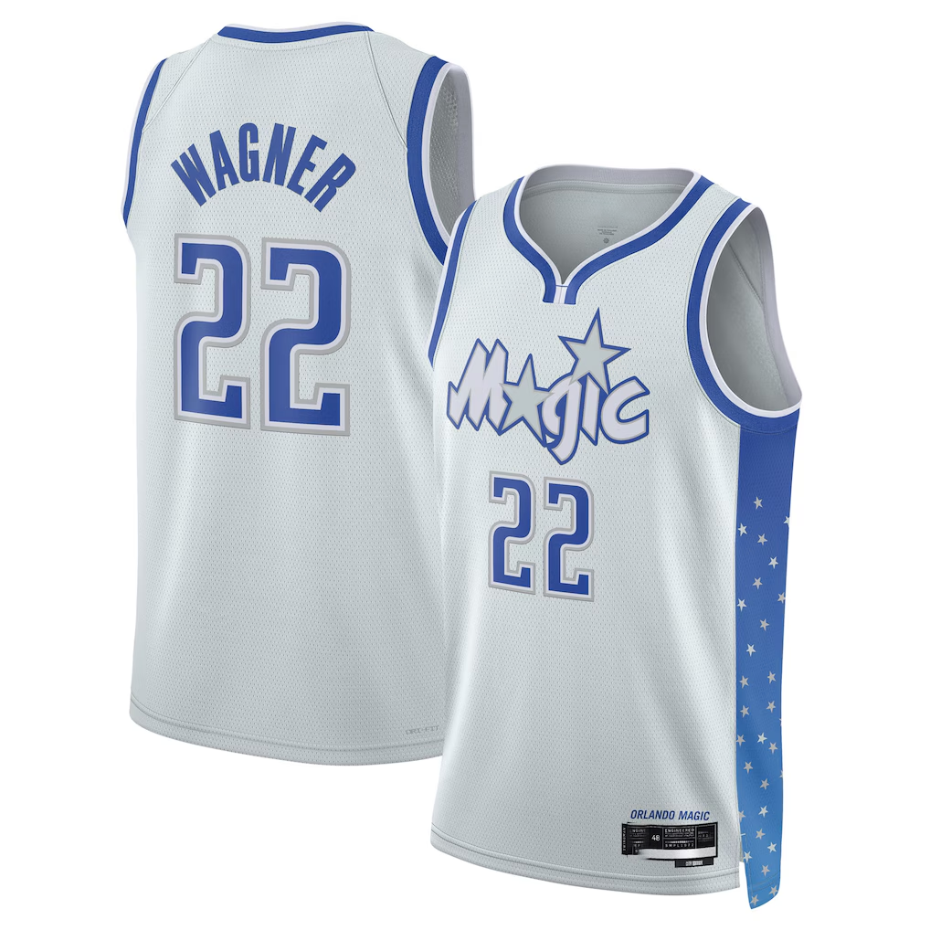 harde O.Magic #22 Franz Wagner Silver 2025-26 Swingman Jerseys - City Edition