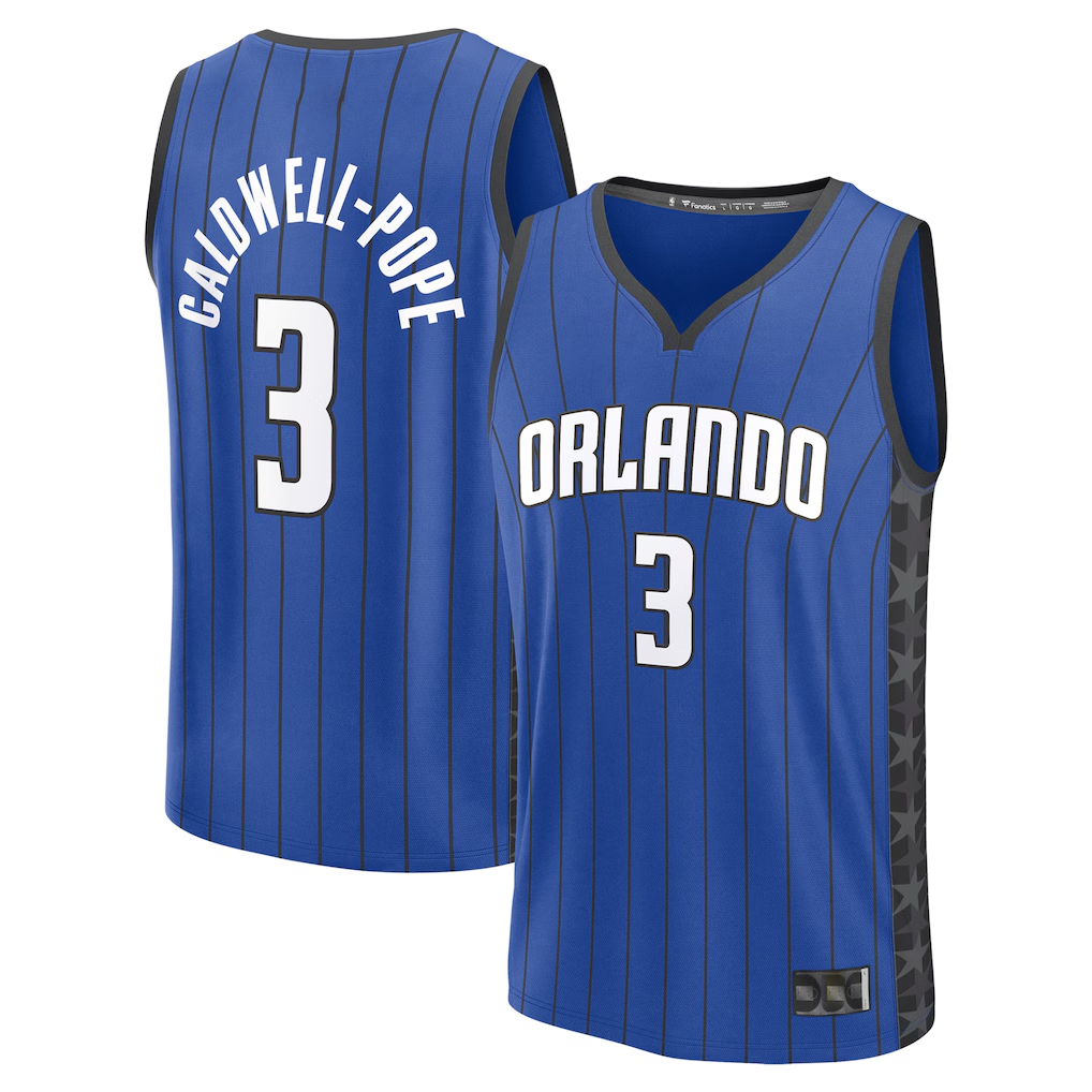 harde O.Magic #3 Kentavious Caldwell-Pope Blue Fast Break Replica Player Jerseys - Statement Edition