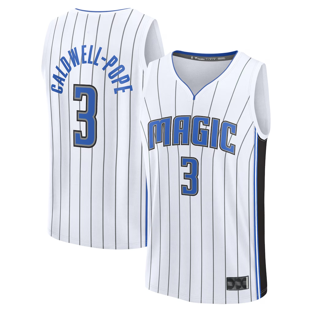 harde O.Magic #3 Kentavious Caldwell-Pope White Fast Break Replica Player Jerseys - Association Edition