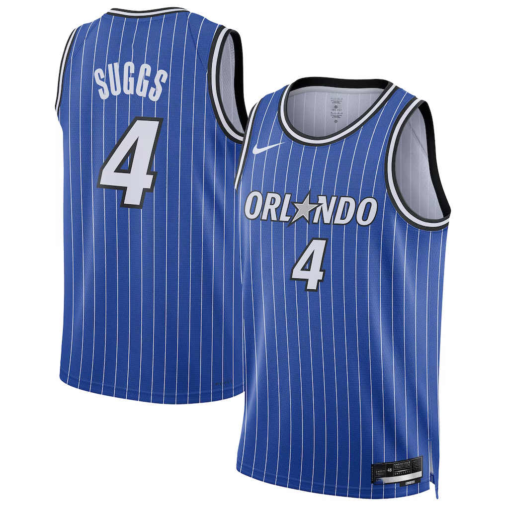 harde O.Magic #4 Jalen Suggs Blue Swingman Player Jerseys - Icon Edition