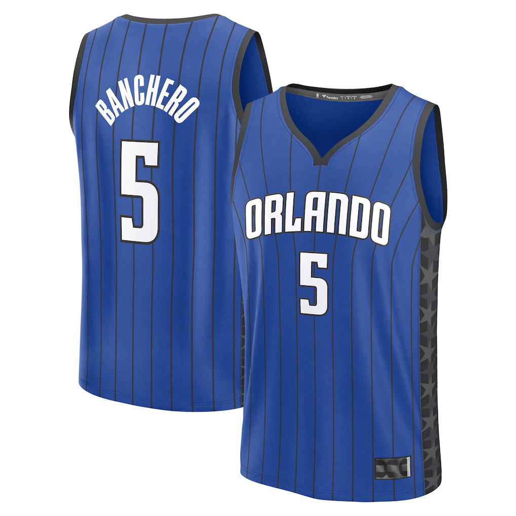 harde O.Magic #5 Paolo Banchero  Blue Fast Break Replica Player Jerseys - Statement Edition