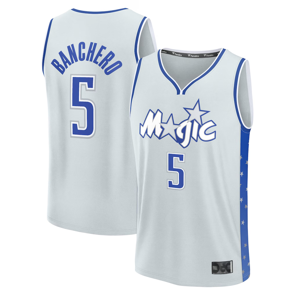 harde O.Magic #5 Paolo Banchero  Silver 2025-26 City Edition Fast Break Jerseys